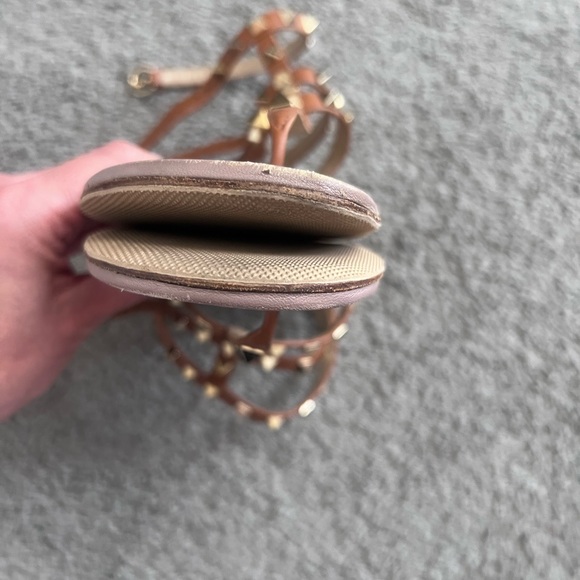 Valentino rockstud brown leather sandals - Picture 2 of 5